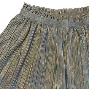 NWT Wonder Nation Metallic Silver Pleated Mini Skirt Size Large